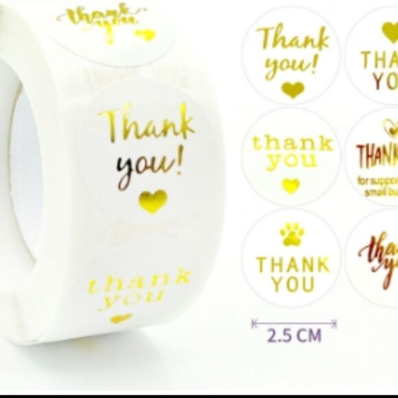 500 thank you stickers (variety pack) 1in round | shipping supplies - Picture 3 of 6